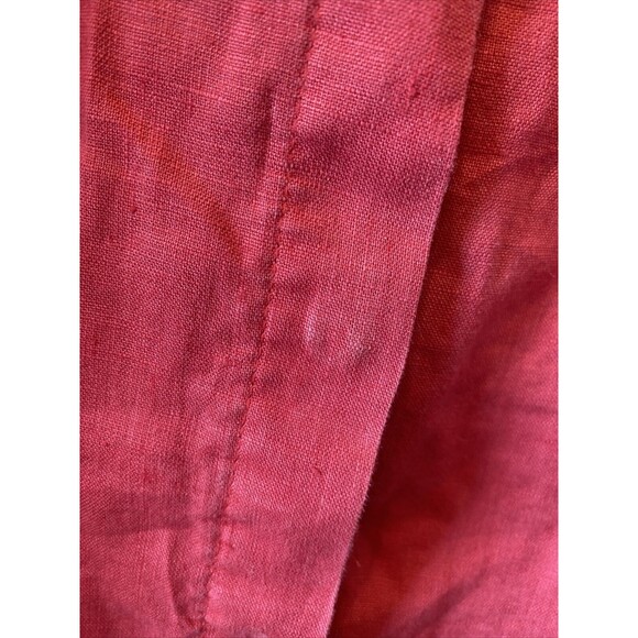 For Cynthia Linen 3/4 Sleeve Button Front Button Sleeve Shirt Red Size Small - Picture 8 of 8